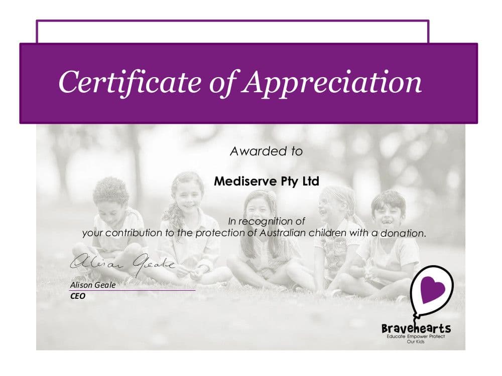 Bravehearts Donation