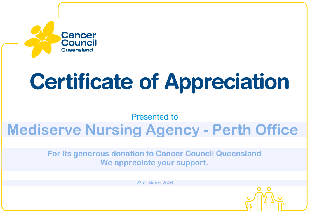 Mediserve Perth Office Recognised for Supporting Cancer Council Queensland