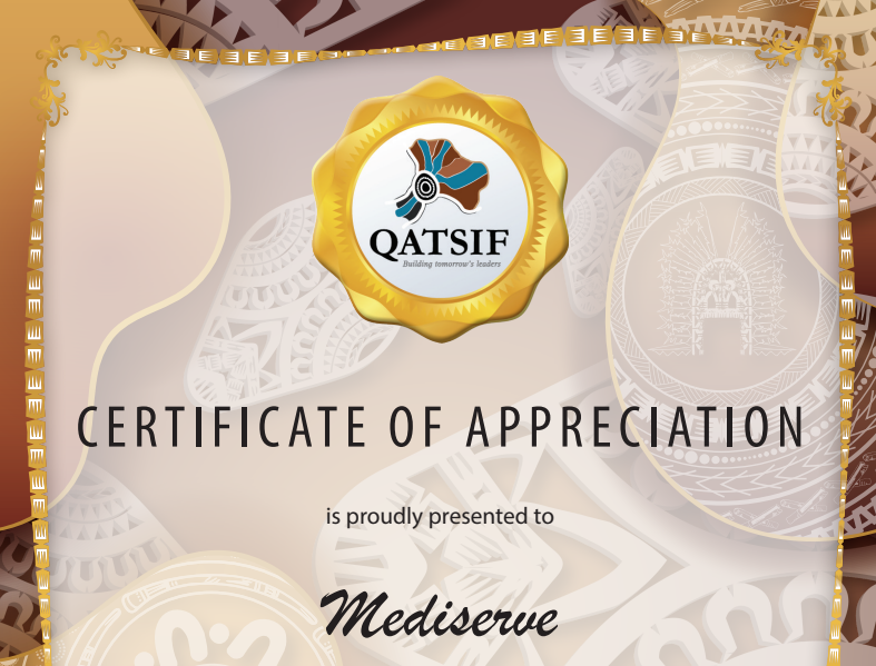 QATSIF Certification of Appreciation Presented to Mediserve