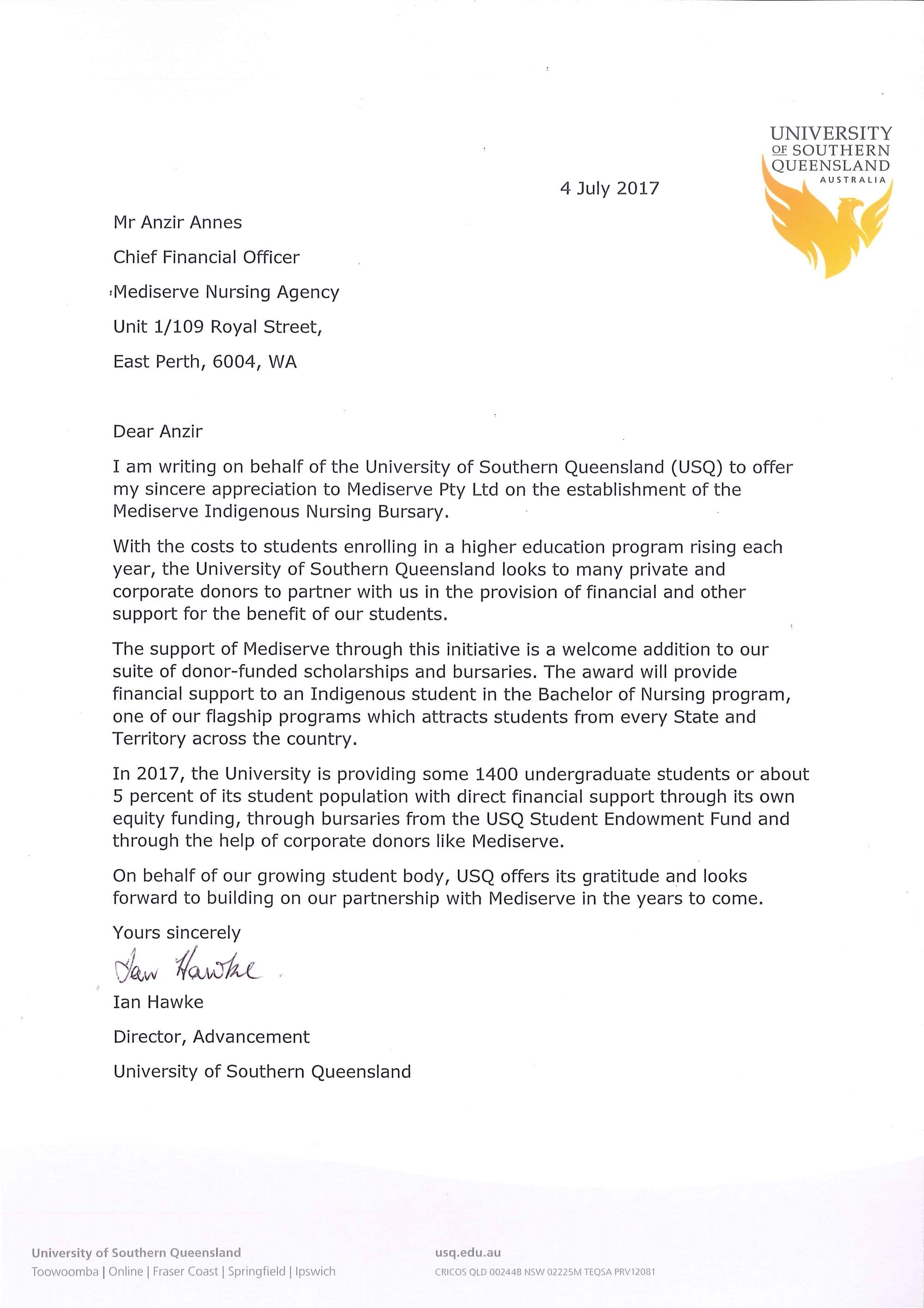 SCHOLARSHIP AND BURSARY FRAMEWORK AT USQ